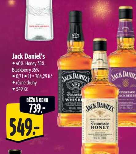 Jack Daniel's - 40%, Honey 35%, Blackberry 35%  0,71 