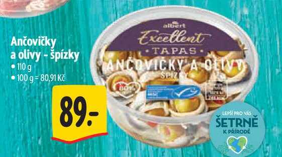 Ančovičky a olivy - špízky, 110 g