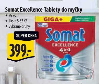 Somat Excellence Tablety do myčky, 75 ks 
