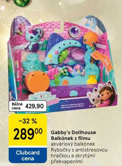 Gabby's Dollhouse Balkónek z filmu, akváriový balkónek Rybočky s antistresovou hračkou a skrytými překvapeními