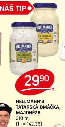 HELLMANN'S TATARSKÁ OMÁČKA, MAJONÉZA 210 ml