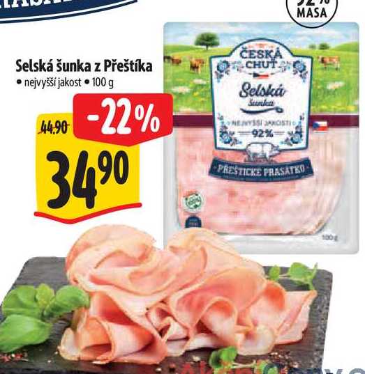 Selská šunka z Přeštíka, 100 g