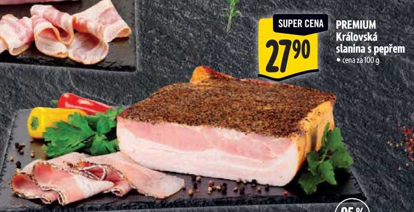 PREMIUM Královská slanina s pepřem, cena za 100 g  