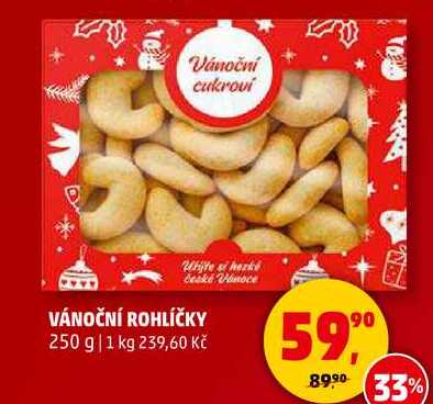 VÁNOČNÍ ROHLÍČKY, 250 g 