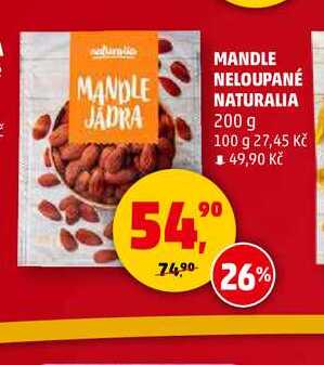 MANDLE NELOUPANÉ NATURALIA, 200 g 