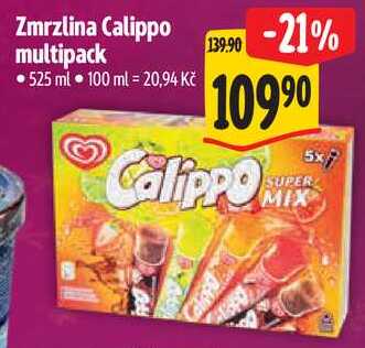 Zmrzlina Calippo multipack, 525 ml
