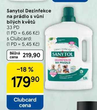 Sanytol Dezinfekce na prádlo s vůní bílých květů, 33 PD