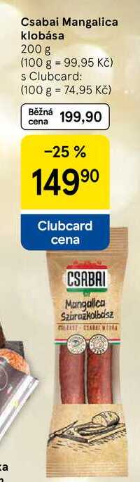 Csabai Mangalica klobása, 200 g