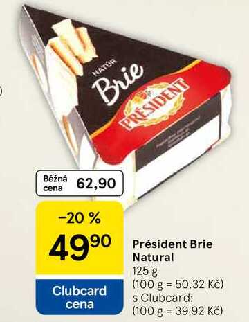 Président Brie Natural, 125 g