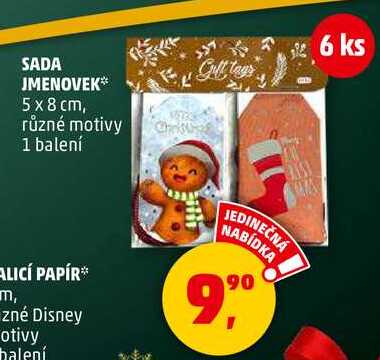 SADA JMENOVEK, 6 ks