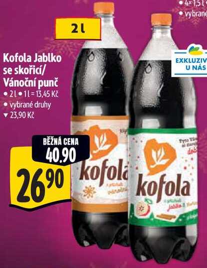 Kofola Jablko se skořicí/Vánoční punč, 2 l