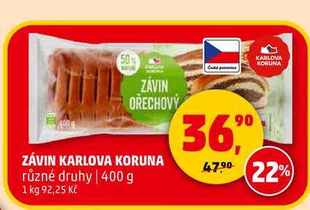 ZÁVIN KARLOVA KORUNA, 400 g 