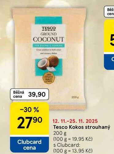 Tesco Kokos strouhaný, 200 g  