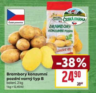 Brambory konzumní pozdní varný typ B balení, 2 kg 