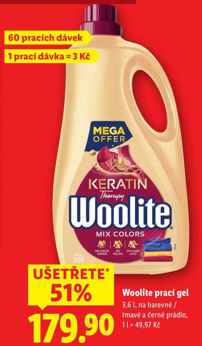 Woolite prací gel 3,6 l/60PD