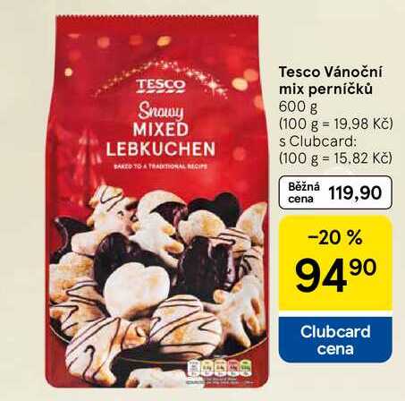 Tesco Vánoční mix perníčků, 600 g