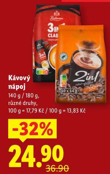 Kávový nápoj, 140 g/180 g