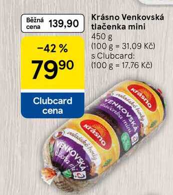 Krásno Venkovská tlačenka mini, 450 g