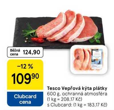 Tesco Vepřová kýta plátky, 600 g 