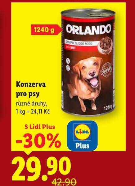 Konzerva pro psy, 1240 g