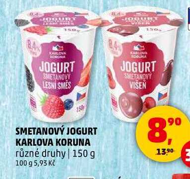SMETANOVÝ JOGURT KARLOVA KORUNA, 150 g