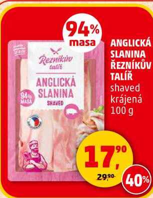 ANGLICKÁ SLANINA ŘEZNÍKŮV TALÍŘ, 100 g