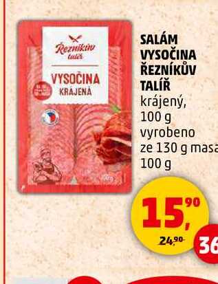 SALÁM VYSOČINA ŘEZNÍKŮV TALÍŘ, 100 g
