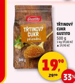 TŘTINOVÝ CUKR GUSTITO, 500 g