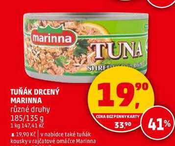 TUŇÁK DRCENÝ MARINNA, 185 g
