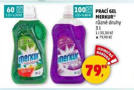 PRACÍ GEL MERKUR, 3 l