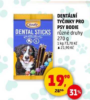 DENTÁLNÍ TYČINKY PRO PSY BODIE, 270 g