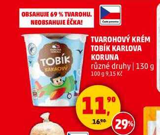 TVAROHOVÝ KRÉM TOBÍK KARLOVA KORUNA, 130 g