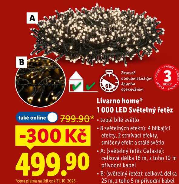 Livarno home 1000 LED Světelný řetěz