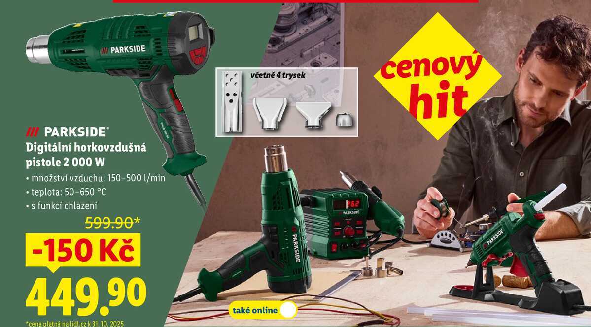 PARKSIDE Digitální horkovzdušná pistole 2 000 W 