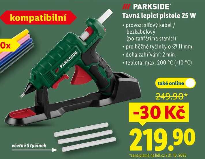 PARKSIDE Tavná lepicí pistole 25 W