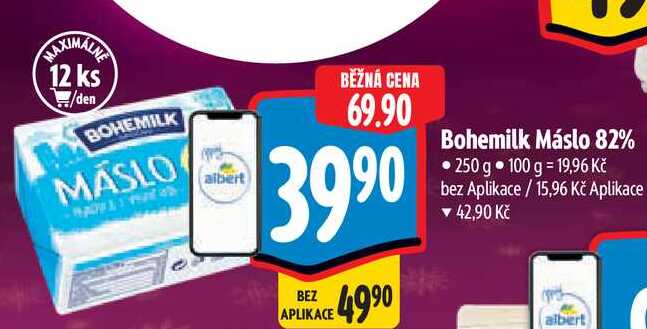 Bohemilk Máslo 82% 250 g