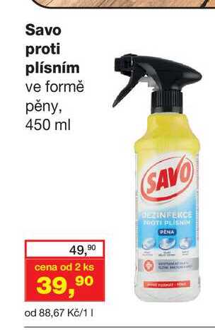 Savo proti plísním ve formě pěny, 450 ml