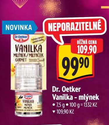 Dr. Oetker Vanilka - mlýnek 7,5 g