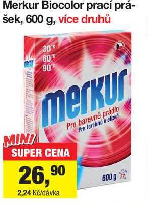 Merkur Biocolor prací prášek, 600 g, více druhů