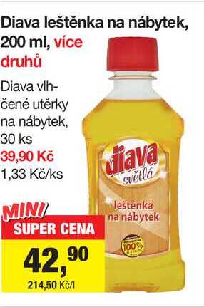 Diava leštěnka na nábytek, 200 ml, více druhů