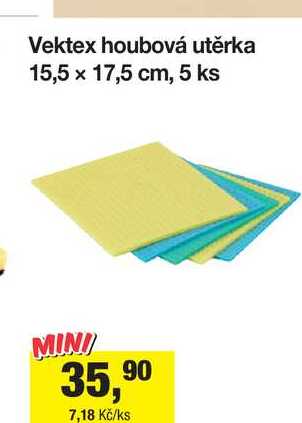 Vektex houbová utěrka 15,5 x 17,5 cm, 5 ks