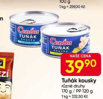 Condor Tuňák kousky různé druhy 170 g / PP 120 g