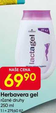 Herbavera gel různé druhy 250 ml