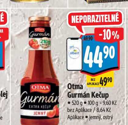   Otma Gurmán Kečup 520 g 