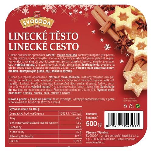 Linecké těsto vanilkové, kakaové, 500 g