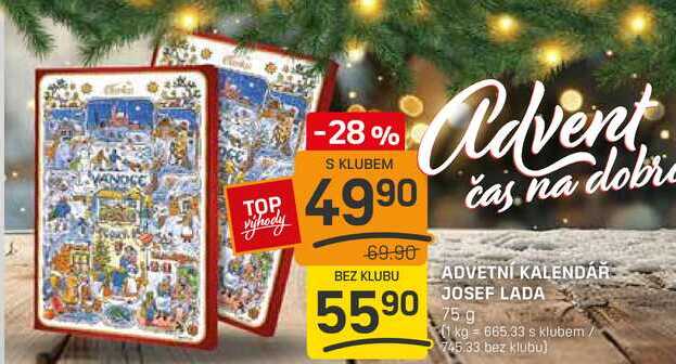 ADVETNÍ KALENDÁŘ JOSEF LADA 75g