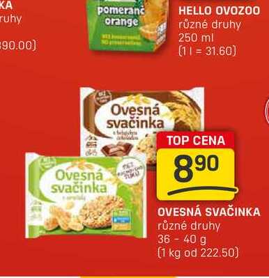 OVESNÁ SVAČINKA různé druhy 36 - 40 g