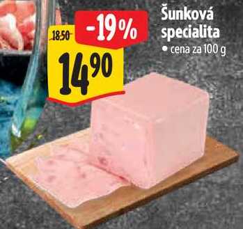 Šunková specialita, cena za 100 g