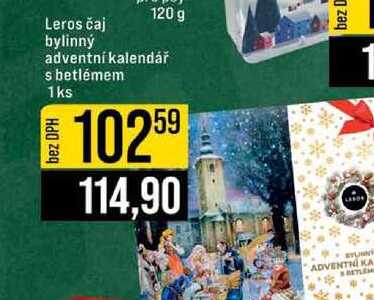Leros čaj bylinný adventní kalendář s betlémem 1ks