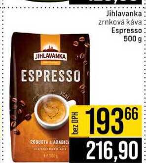 Jihlavanka zrnková káva Espresso 500 g v akci